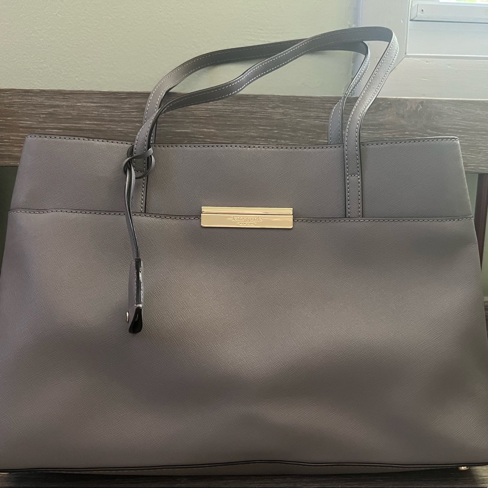 Kate Spade gray tri-pocket purse